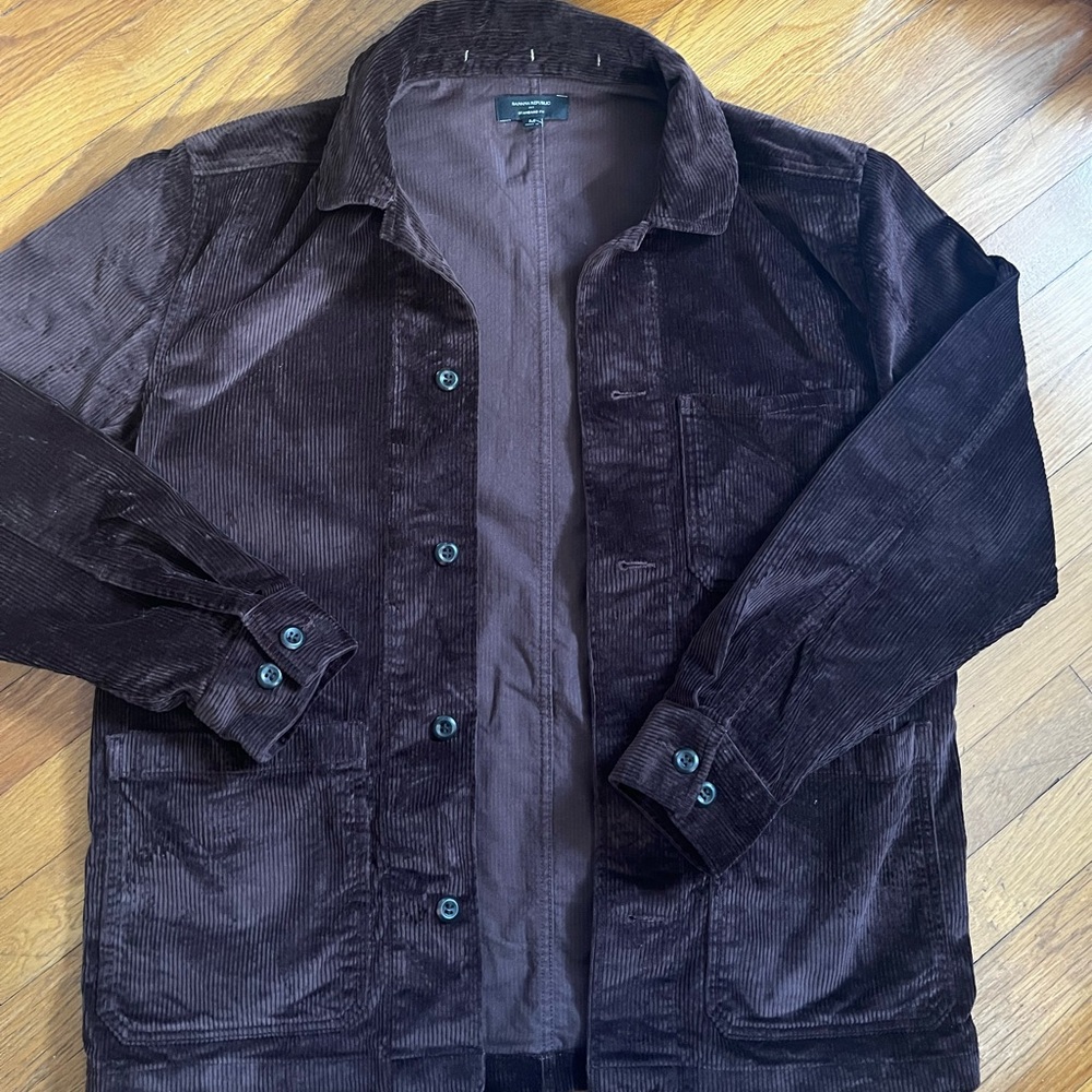 Brown corduroy banana republic shirt jacket